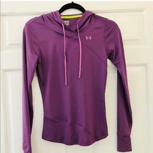 Under Armour Green Heat Gear Fitted Purple Hoodie